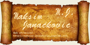 Maksim Janaćković vizit kartica